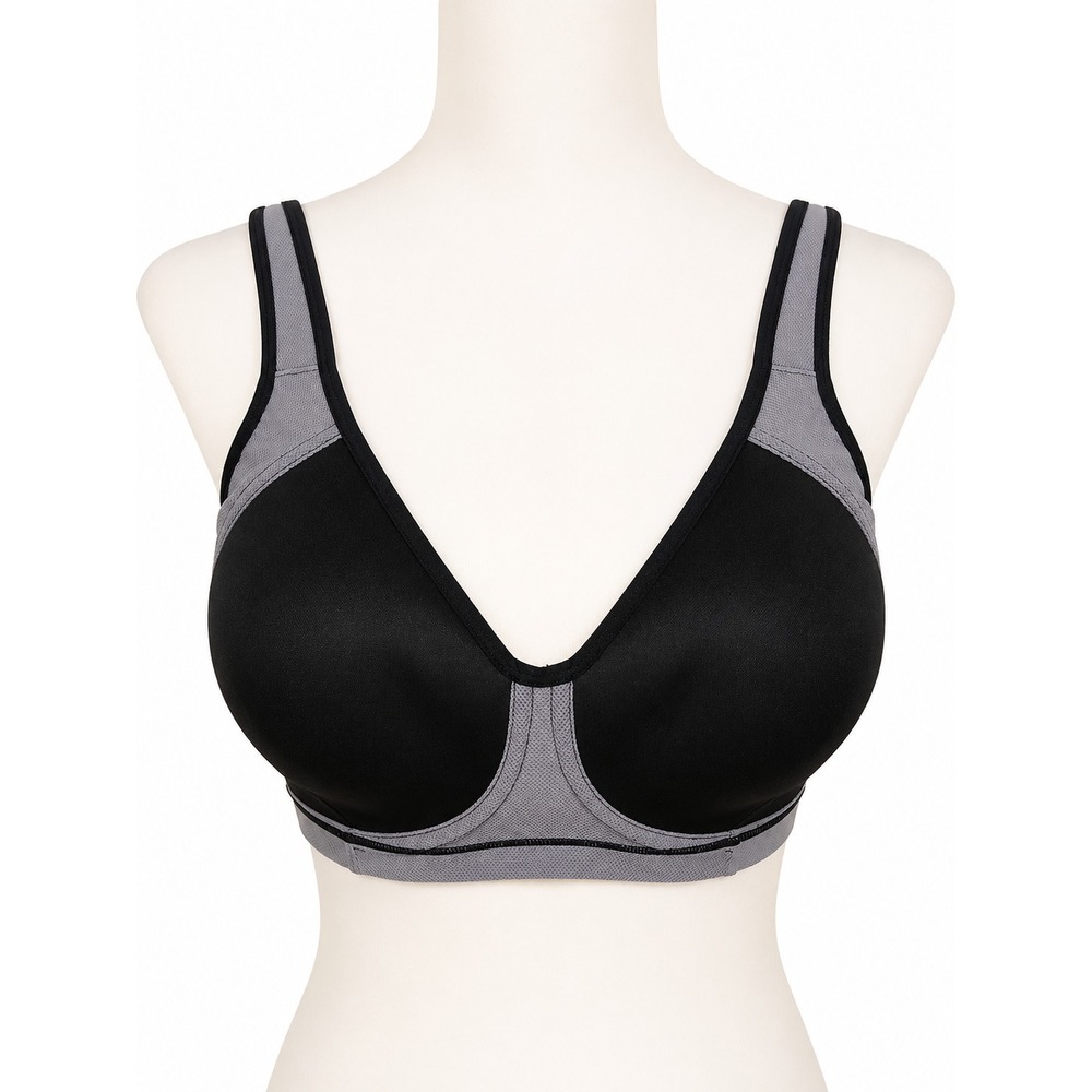 ZELLA Body High Impact Underwire Sports‎ Bra 34DD Black Gray NWT Padded